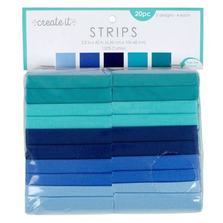 Fabric Assortment 2.5"X42" 20Pkg - Shades of Blue