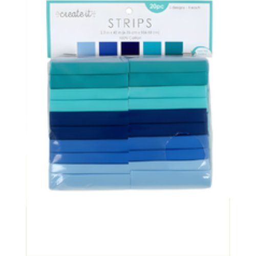 Fabric Assortment 2.5 Fabric Assortment 2.5"X42" 20Pkg - Shades of Blue