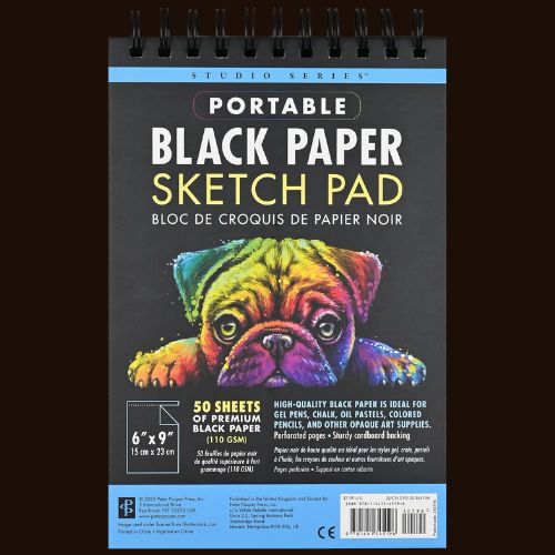 Studio Series Portable Black Paper Sketch Pad 6 X 9 Inches