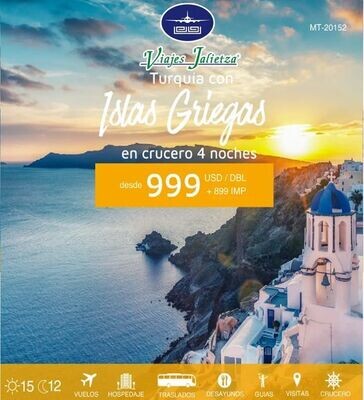 TURQUIA CON ISLAS GRIEGAS EN CRUCERO DE 4 NOCHES