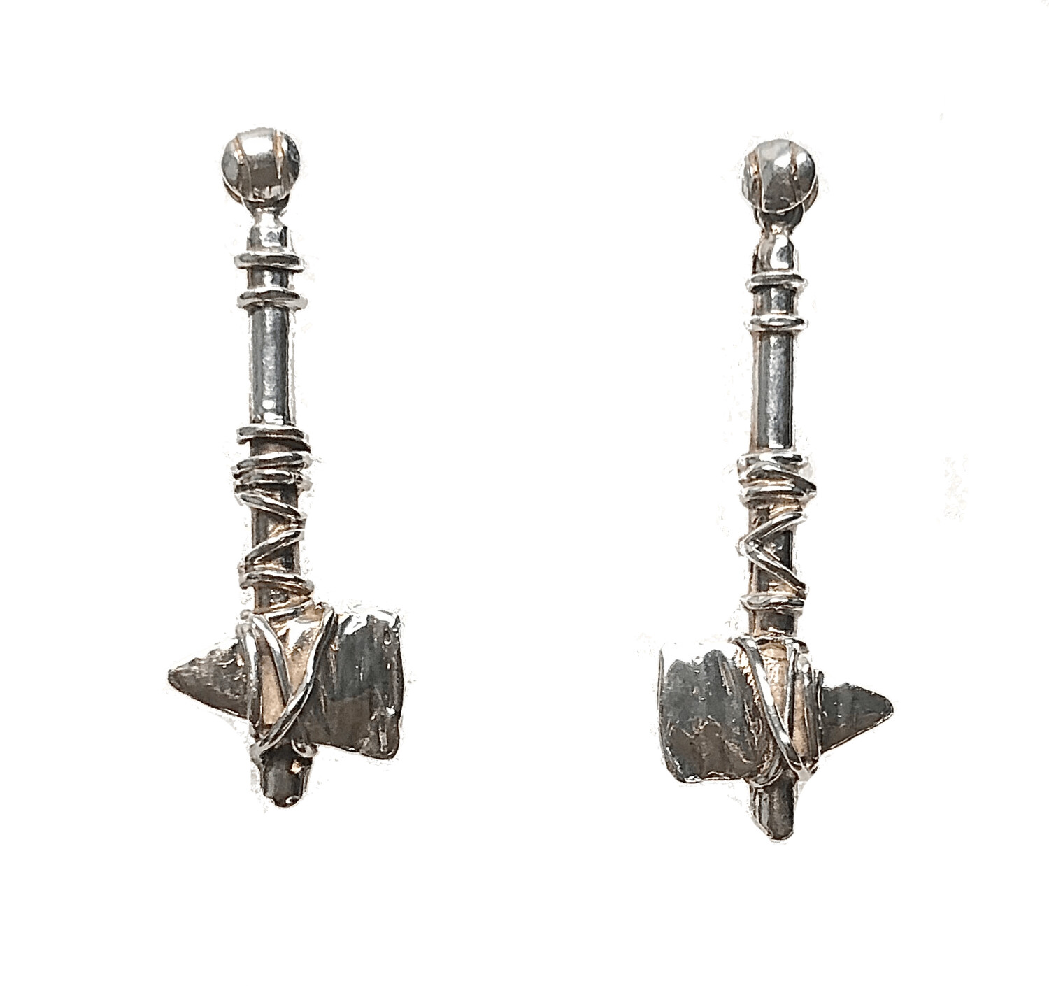 Silver Tomahawk Earrings