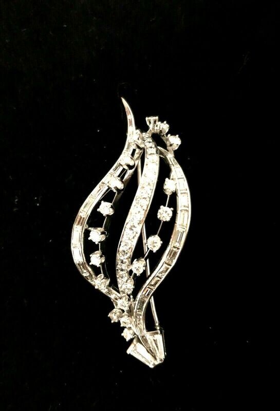 Estate Diamond Wave Pin/Brooch