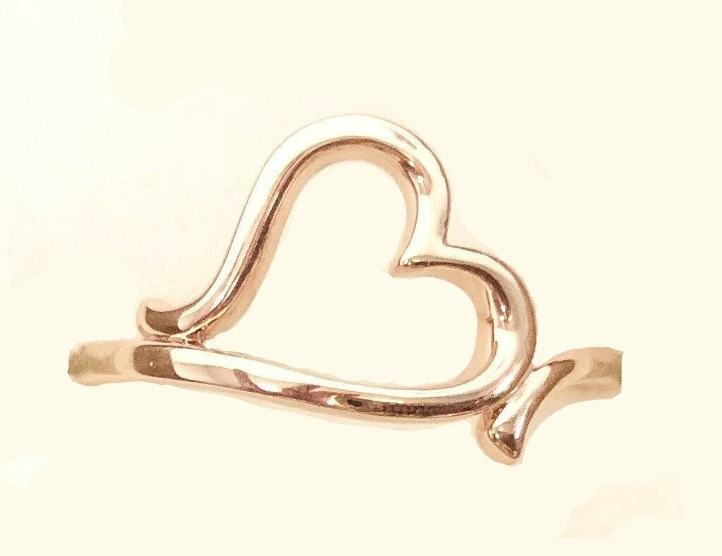 Children's Rose Gold Heart Ring