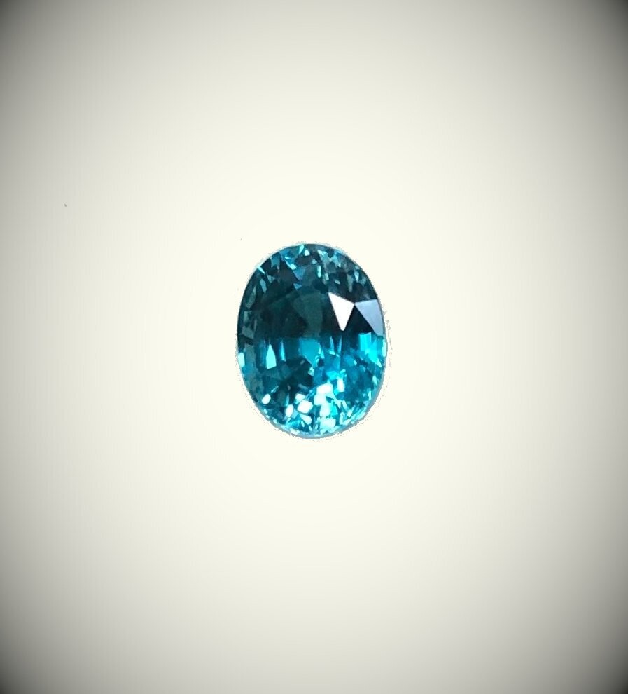 Blue Zircon 8x6 Oval 2.25ct.
