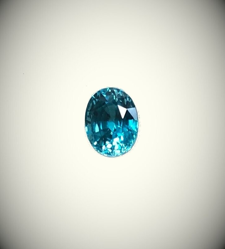 Blue Zircon 8x6 Oval 2.25ct.