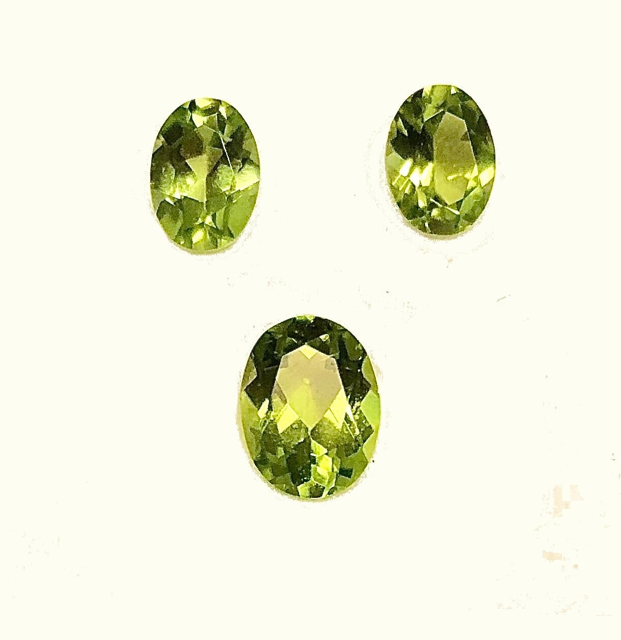Peridot (3) Oval 8x6 and 7x5