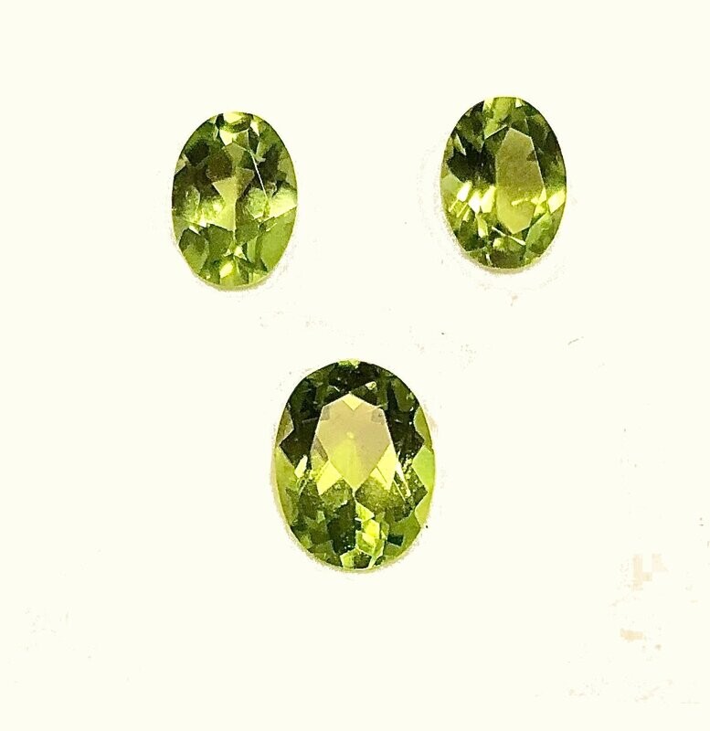 Peridot (3) Oval 8x6 and 7x5