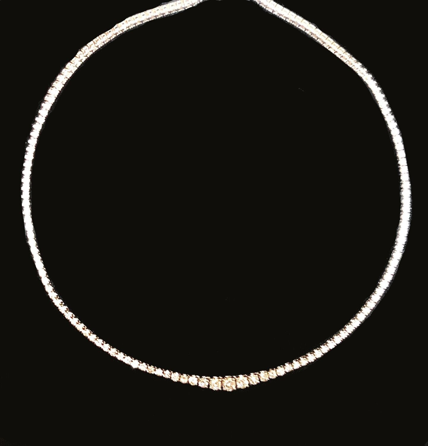 Diamond Tennis Necklace 14k White Gold