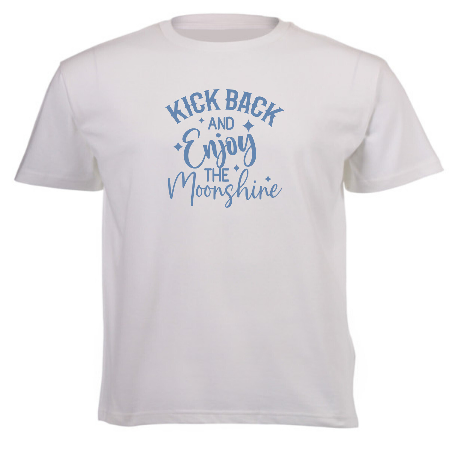 KICK BACK &amp; ENJOY THE MOONSHINE, Size: L, Colour: White