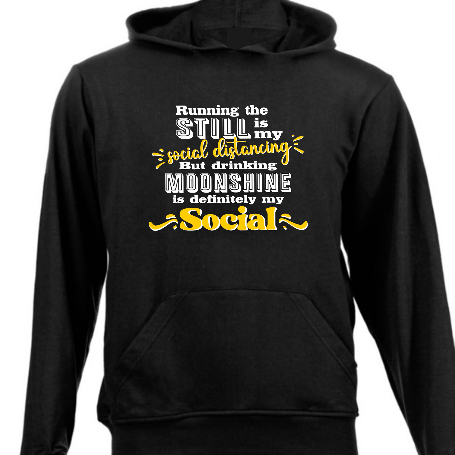 MOONSHINE SOCIAL, Size: L, Colour: Black