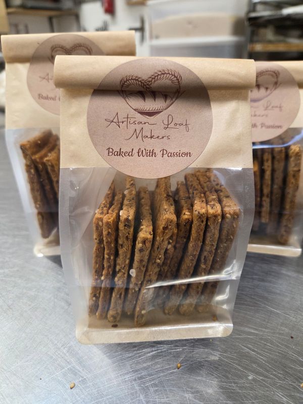 Seeded Sourdough Crackers