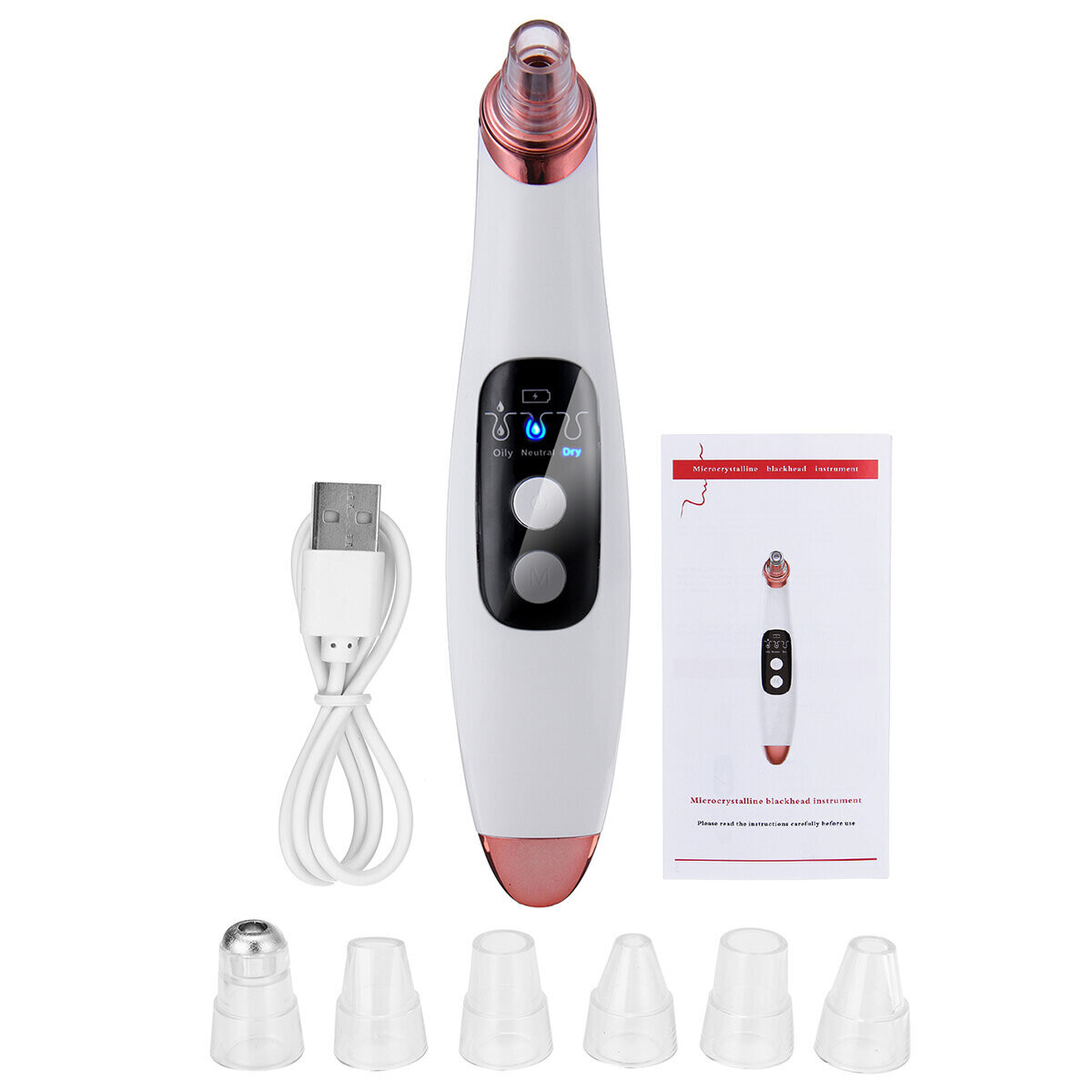 Rechargeable Electric Blackhead Suction Pore Cleaner with LED Display
