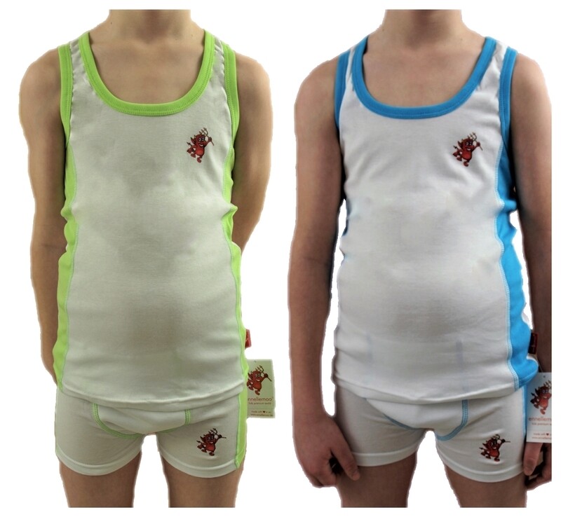 Unterwäsche Jungen-ennellemoo - Made in EU Kinder-Jungen-4 TLG.Set-2xUnterhemd+2xUnterhose-Shirt-Boxershort-Slip-Premiumqualität