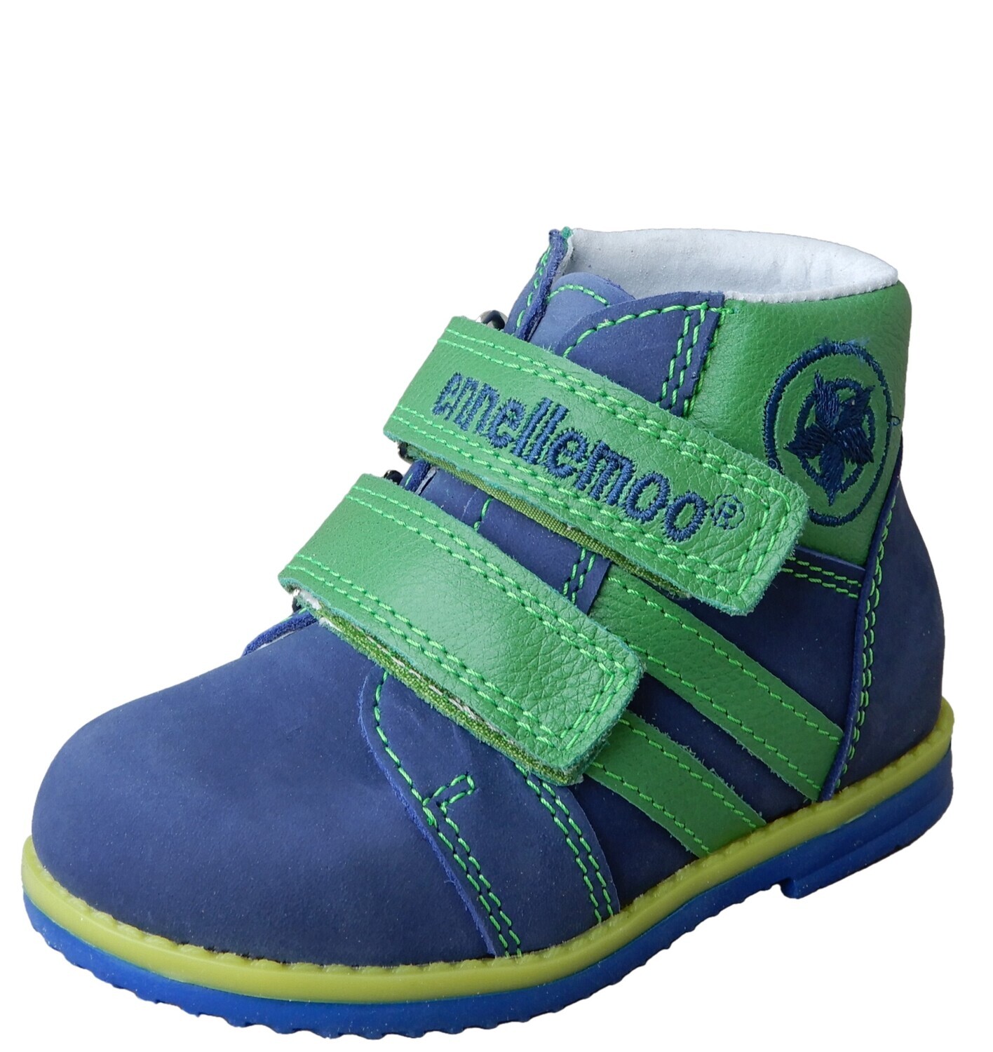 Babyschuhe-ennellemoo®-Kinder-Baby-Jungen- echt Leder-Schuhe-Lauflernschuhe-Knöchelhoch-Klettverschluss-Wechselfussbett.