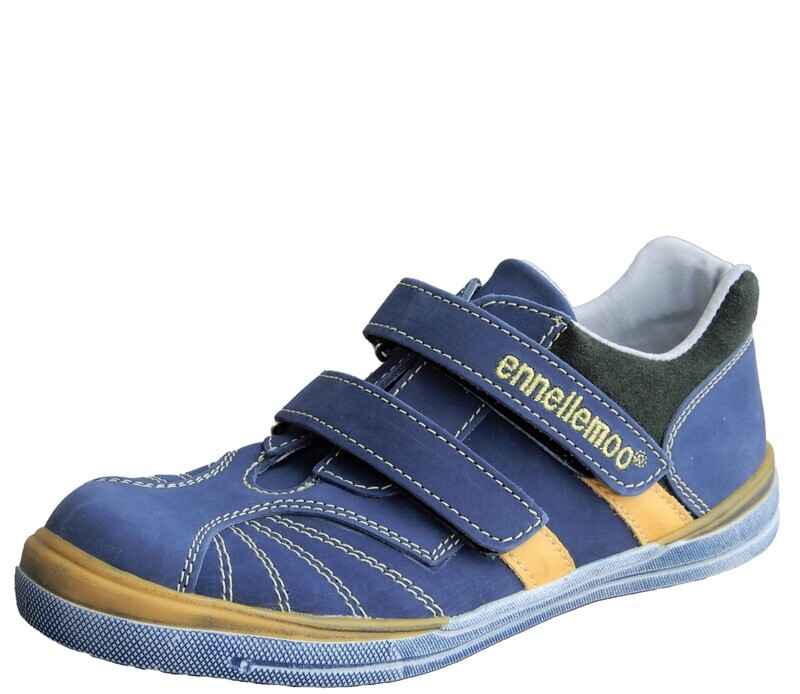 Kinderschuhe-ennellemoo®-Kinder-Jungen-Sneaker-echt Leder-Halbschuhe-Klettverschluss-Wechselfußbett- Barefoot Feeling.
