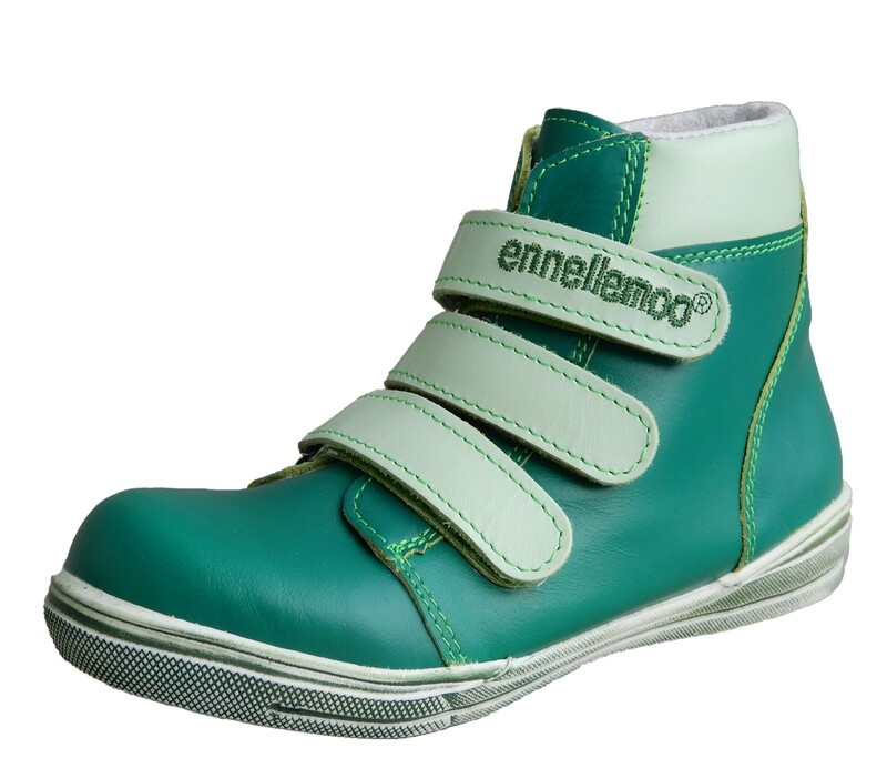 ennellemoo®-Kinder-Mädchen-Jungen-Unisex- echt Leder-Boots-Schuhe mit Klettversvhluss.Barefoot feeling.