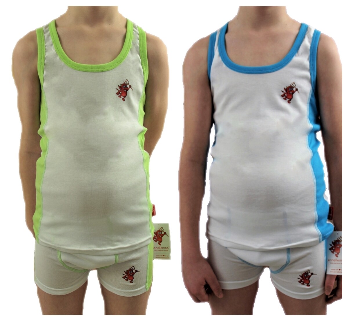 Unterwäsche Jungen Kinder 4 TLG.Set 2xUnterhemd+2xUnterhose Shirt Boxershort Slip