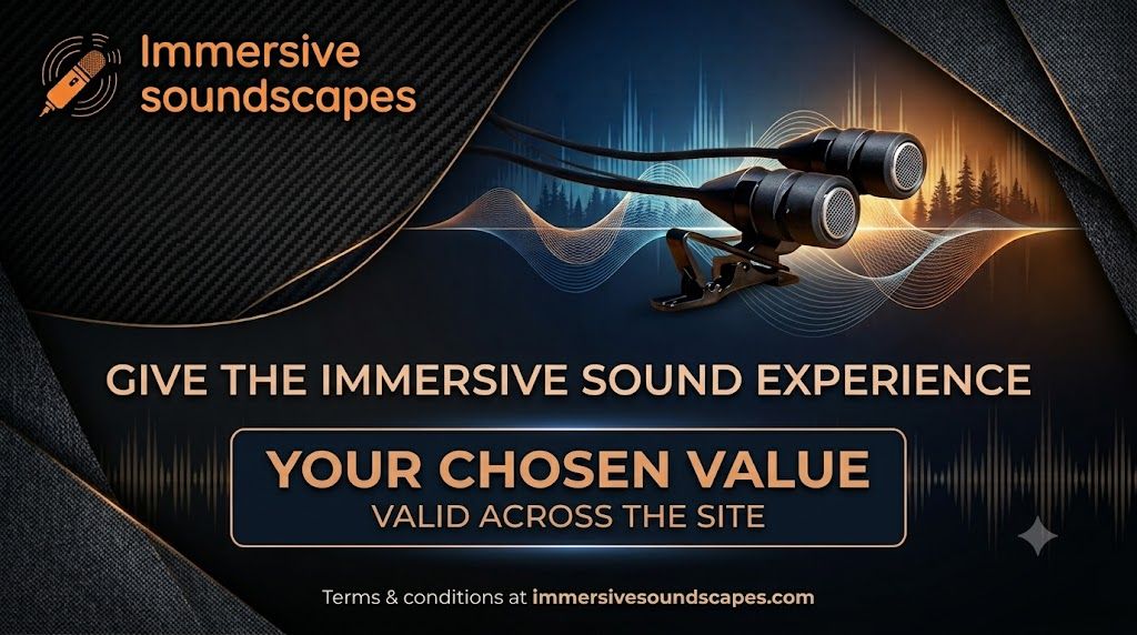 Gift card for IMMERSIVE SOUNDSCAPES microphones and accessories