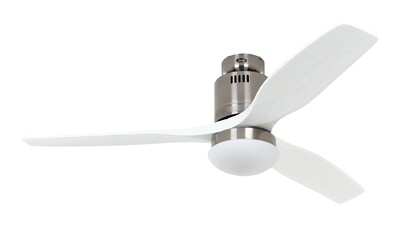 AERODYNAMIX ECO BN energy saving ceiling fan by CASAFAN Ø132  with light kit and remote control included - Brushed Chrome / White
