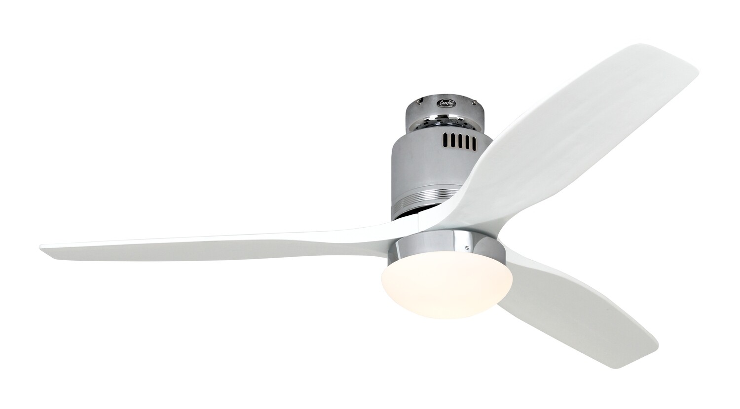 AERODYNAMIX ECO CH energy saving ceiling fan by CASAFAN Ø132 with light kit and remote control included - Polished Chrome / White