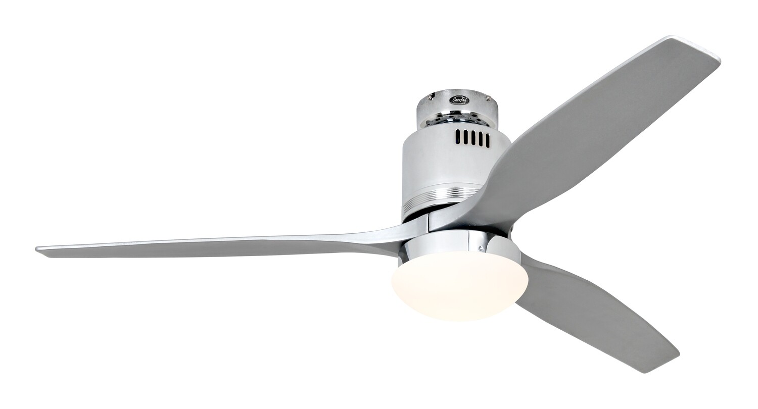 AERODYNAMIX ECO CH energy saving ceiling fan by CASAFAN Ø132 with light kit and remote control included - Polished Chrome /Silver grey
