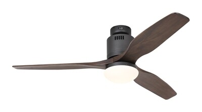 AERODYNAMIX ECO BG energy saving ceiling fan by CASAFAN Ø132  with light kit and remote control included - Basalt Grey /Walnut