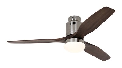 AERODYNAMIX ECO BN energy saving ceiling fan by CASAFAN Ø132  with light kit and remote control included - Brushed Chrome / Walnut