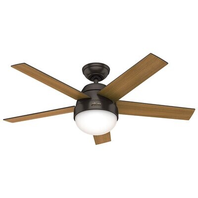 HUNTER STILE Premier Bronze ceiling fan Ø117 with Integrated Luminaire and Remote Control