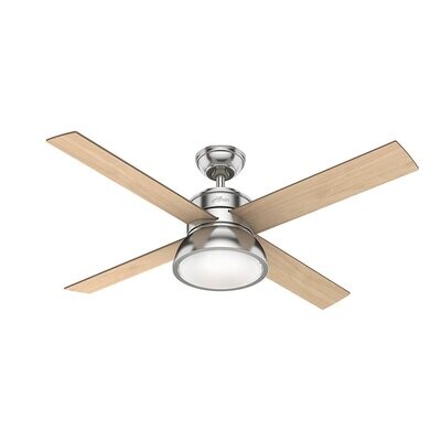HUNTER LOKI Brushed Nickel ceiling fan Ø137 with Integrated Luminaire and Remote Control