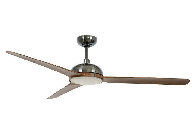 UNIONE Ø142cm Nickel/Koa ceiling fan with light integrated and remote control