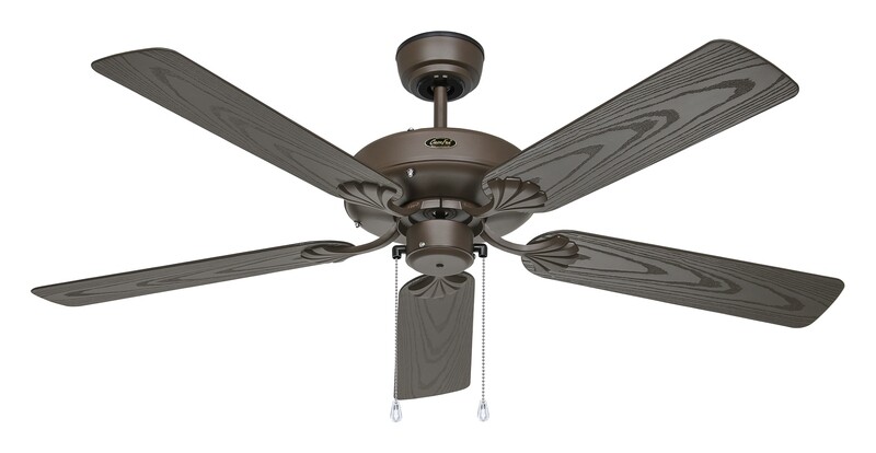 OUTDOOR CLASSIC Ø132cm Bronze/Brown Oak outdoor ceiling fan with Pull Chain