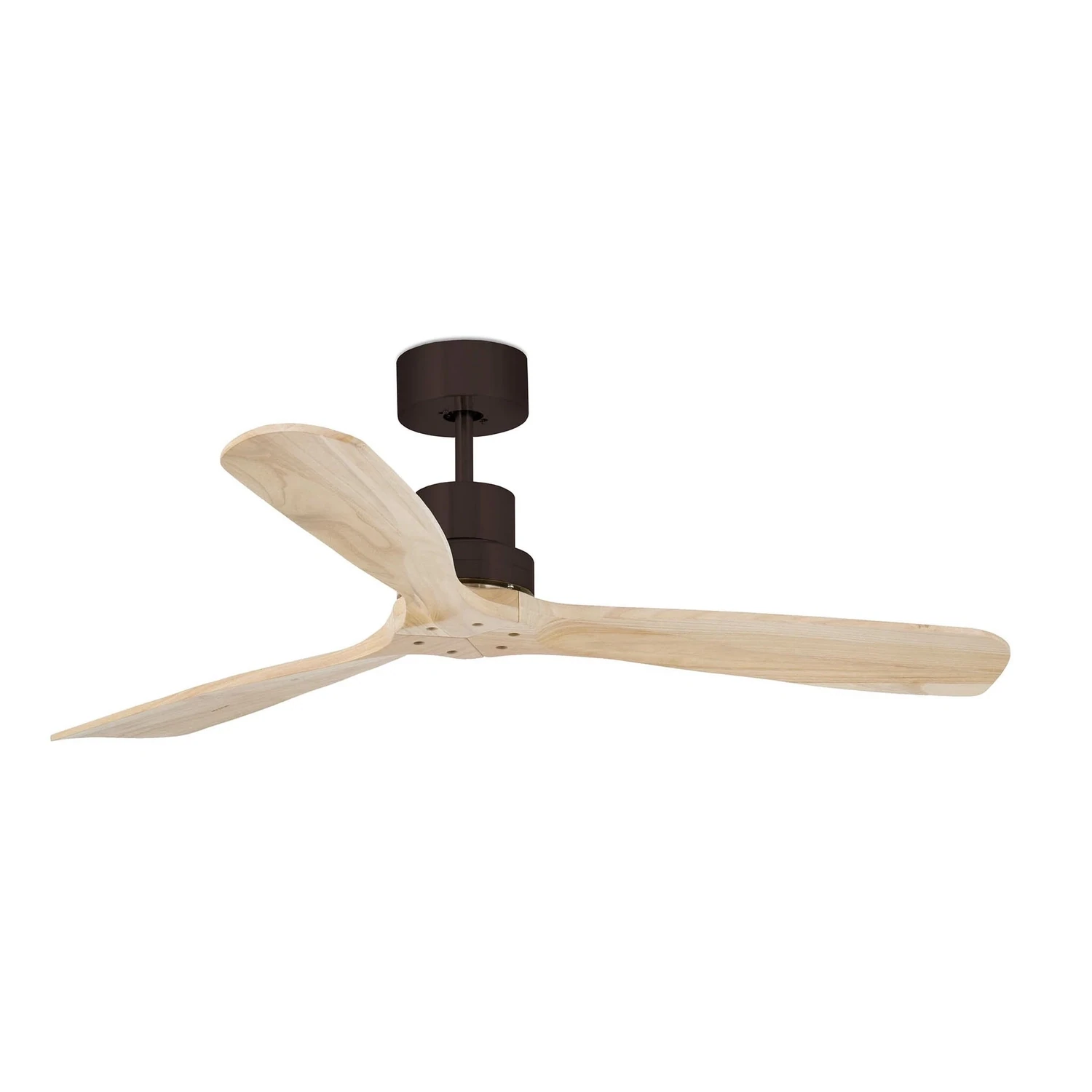 LANTAU L Dark Brown / Pine solid wood blades ceiling fan Ø132cm with remote control included