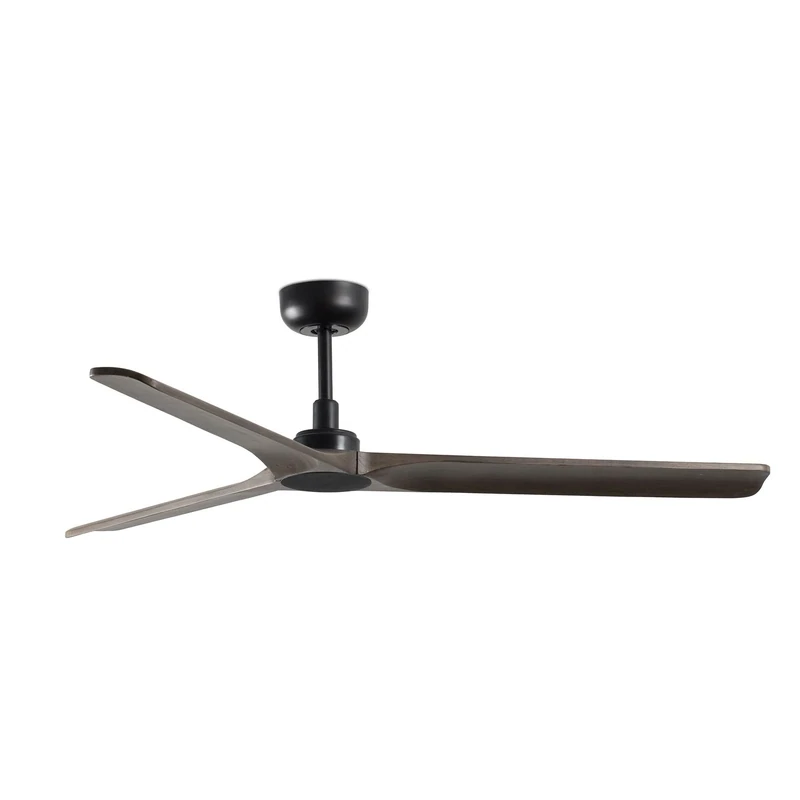 HEYWOOD M Ø132cm Matt Black/Dark Oak Solid Wood ceiling fan with remote control