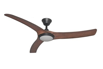 TEMPESTA Black/Cherry Ø132 IP65 outdoor ceiling fan by MYfancyFAN with light integrated and remote control