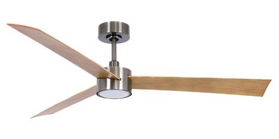 CLIMATE IV Ø132cm Nickel/Teak ceiling fan with light integrated and remote control