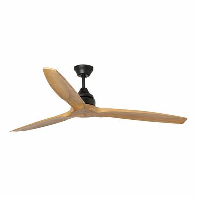 ALO Ø152cm Matt Black/Pine Solid Wood ceiling fan with remote control