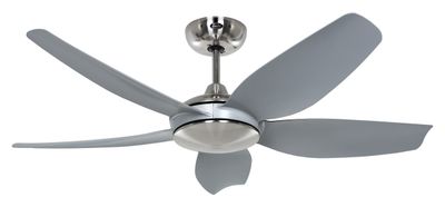 ECO VOLARE II Ø116 Brushed Chrome/Light Grey ceiling fan with remote control