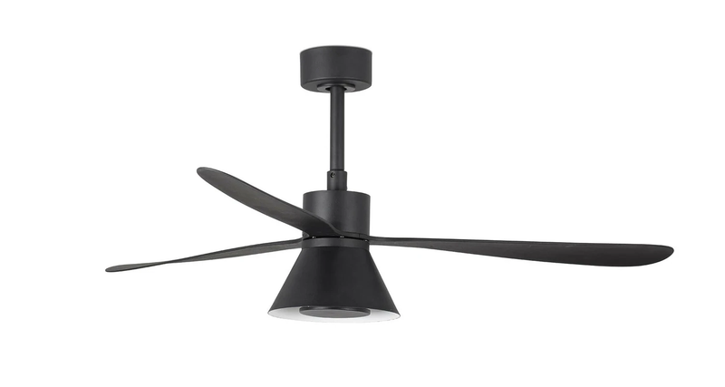 AMELIA CONE Ø132cm Black ceiling fan with light integrated and remote control