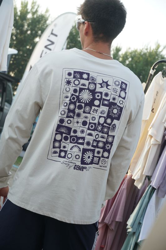 SONNENSAMMLUNG Longsleeve - Bio Baumwolle - handbedruckt