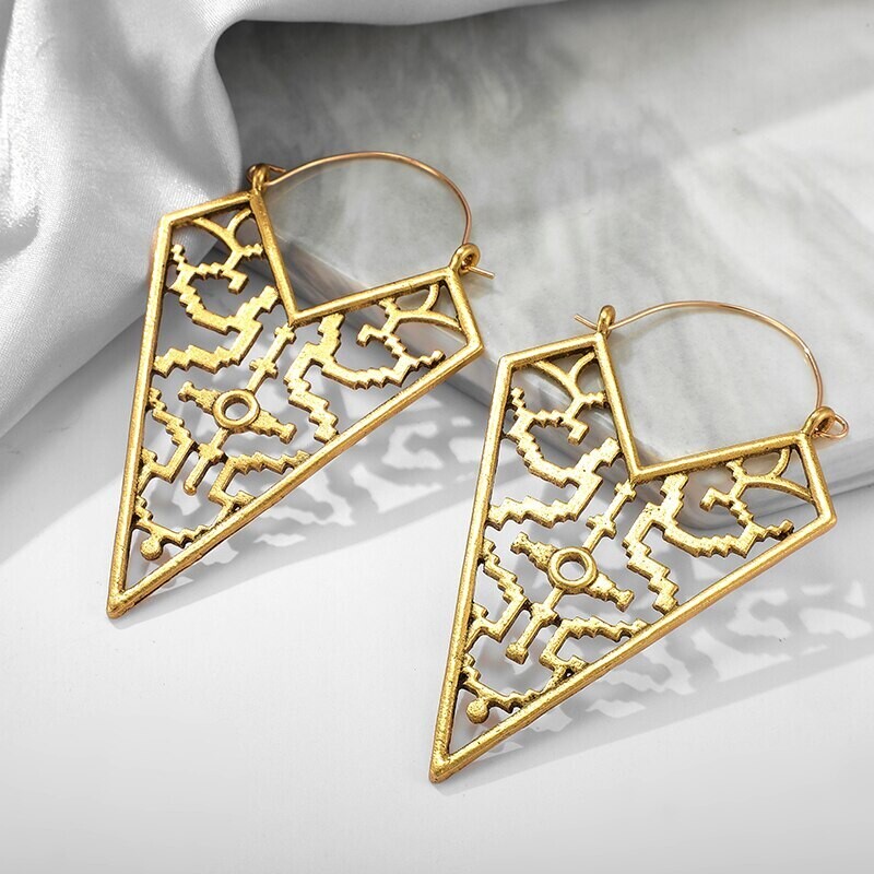 Tocona Triangle Indian Geometric Dangle Drop Earring