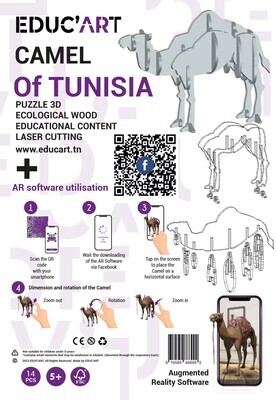 CHAMEAU 3D Puzzle en bois - Souvenir de la Tunisie