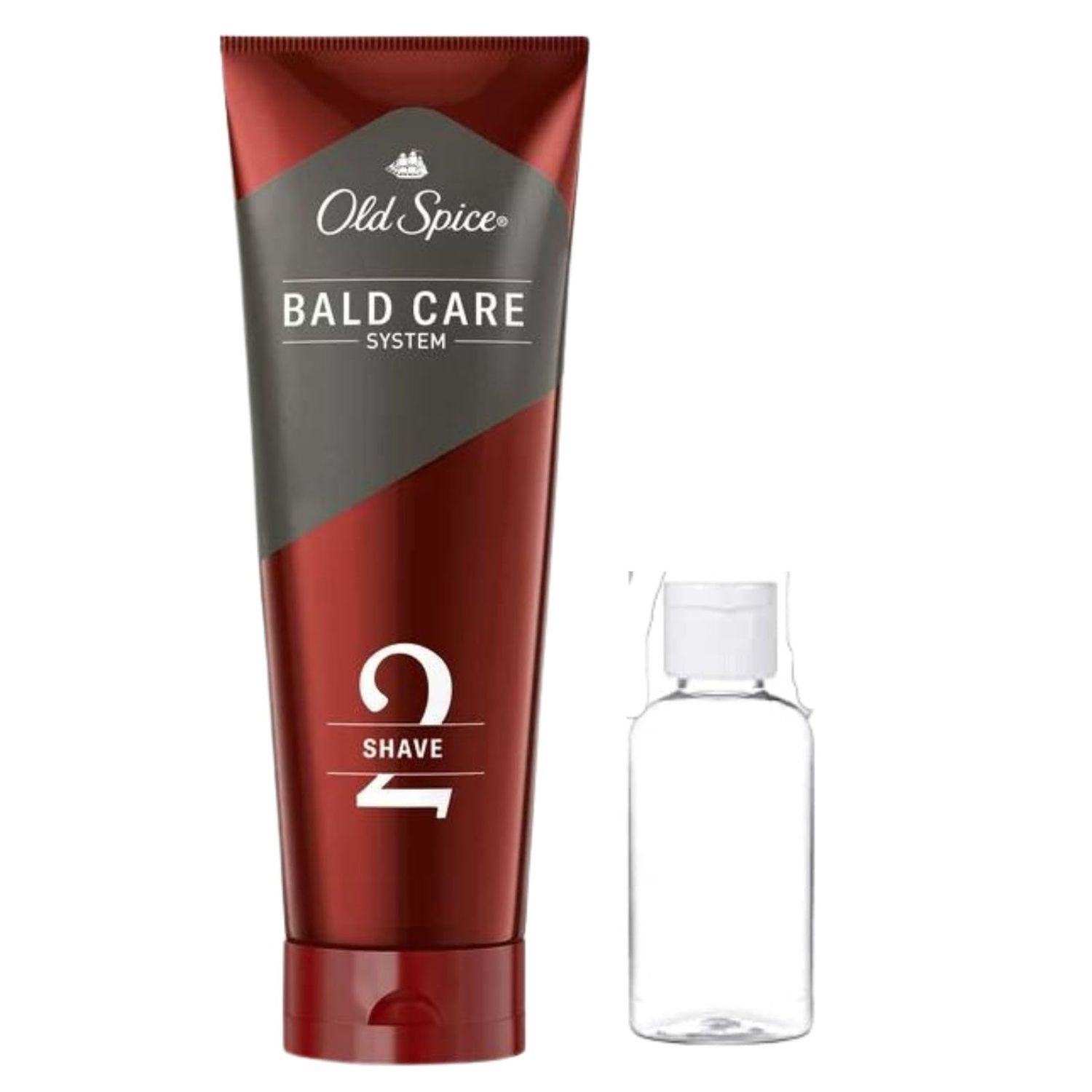 Old Spice Men&#39;s Bald Care System Step 2 Lather-less Shave Cream with Vitamin E, 10.9 fl oz With Travel Size Bottle, Undefined