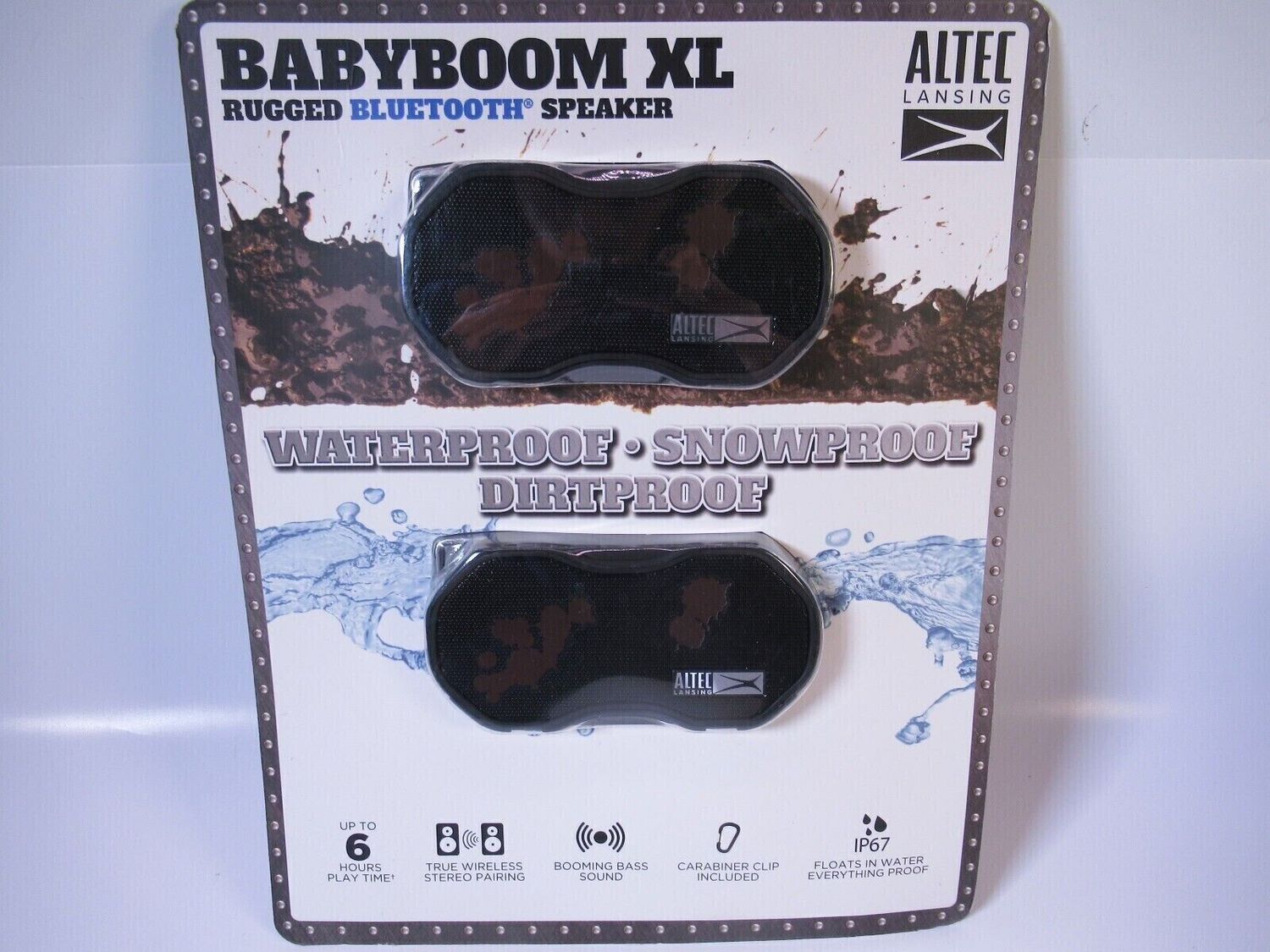 Altec Lansing Baby Boom XL Wireless Bluetooth Portable Speaker System 2pk