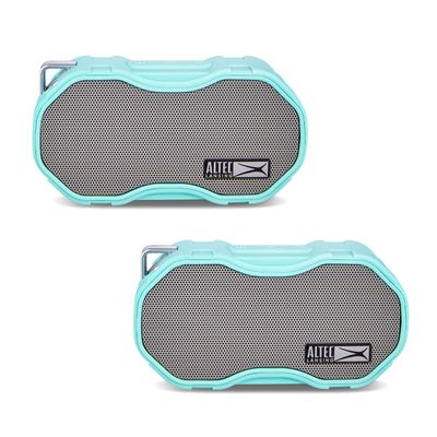 Altec Lansing Baby Boom XL - Waterproof Bluetooth Speaker, Wireless &amp; Portable Speaker for Travel &amp; Outdoor Use, Deep Bass &amp; Loud Sound, 2 Pack, Mint