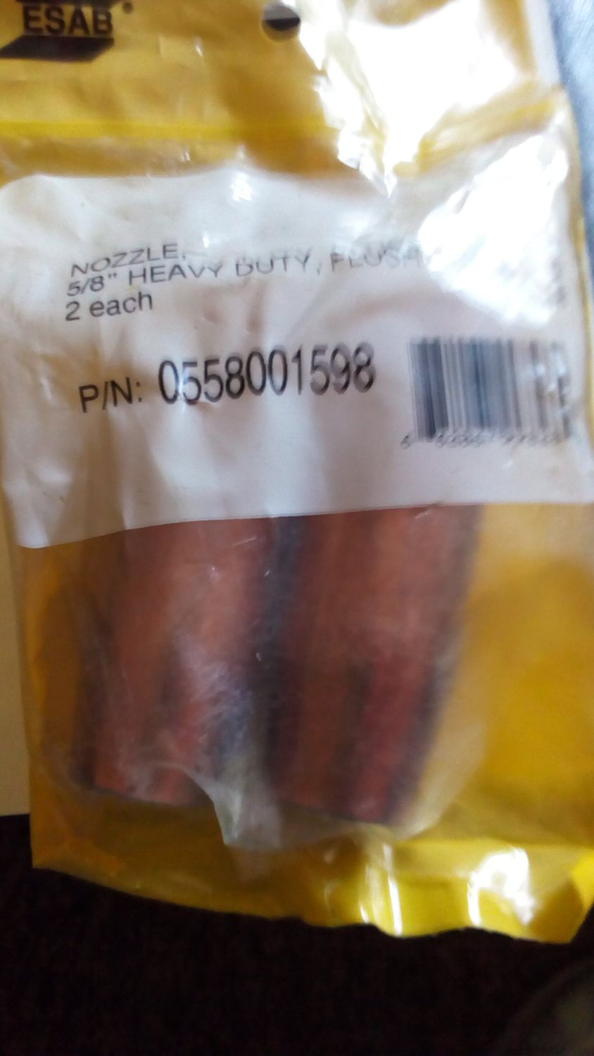ESAB Model 0558001598 Heavy Duty Nozzle For 250 - 400A Gun Master Series MIG Guns (2 Each)