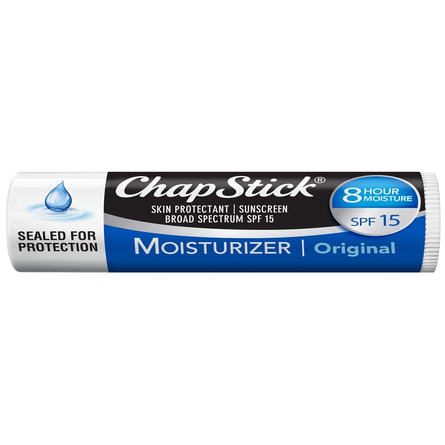 ChapStick Moisturizer Original Lip Balm Tube SPF15 and Skin Protectant - 0.15 Oz