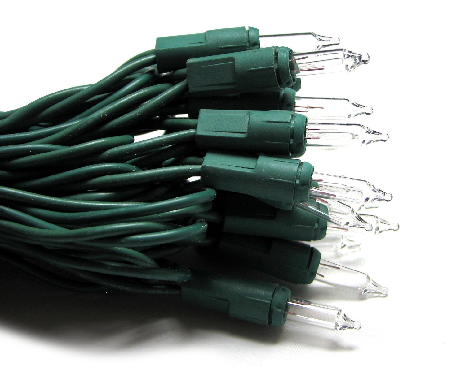 GE 100 Count Outdoor Constant On Clear Miniature String Lights on Green Wire I/O