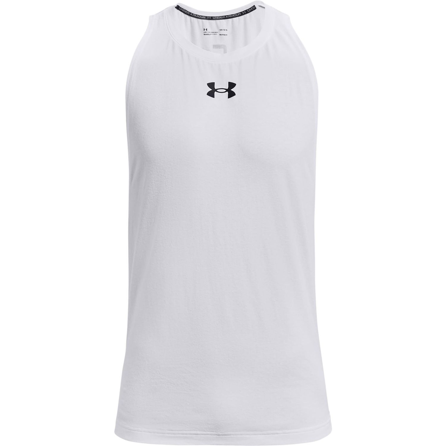 Under Armour Men&#39;s Baseline Cotton Tank , White (100)/Black, Large