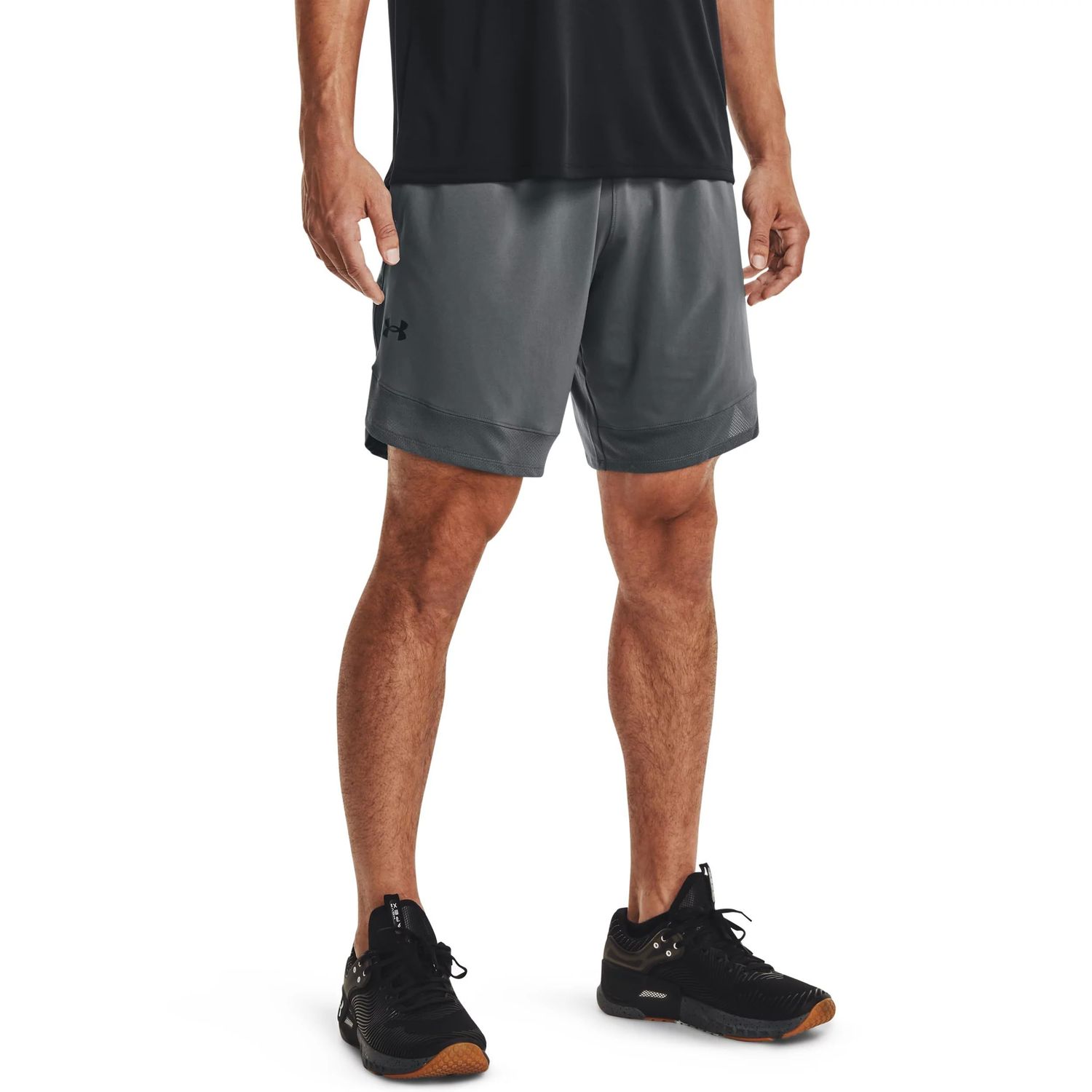 Under Armour Training Stretch Shorts, Pitch Gray (012)/Black, Medium