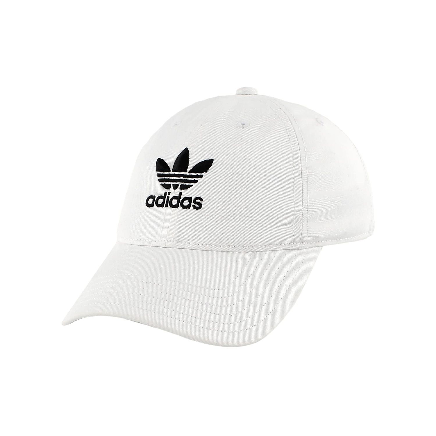 adidas Originals Boys&#39; Youth Originals Washed Relaxed Strapback, White/Black, One Size